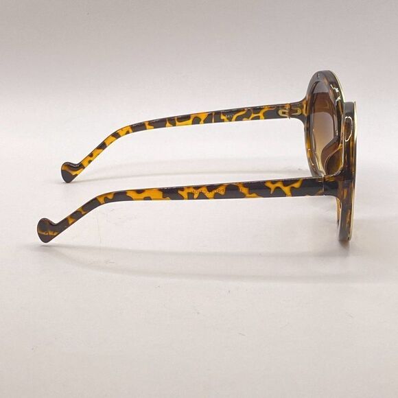 Round Oversized Gold Filigree and Tortoise Sunglasses Brown Lenses New - Picture 6 of 9